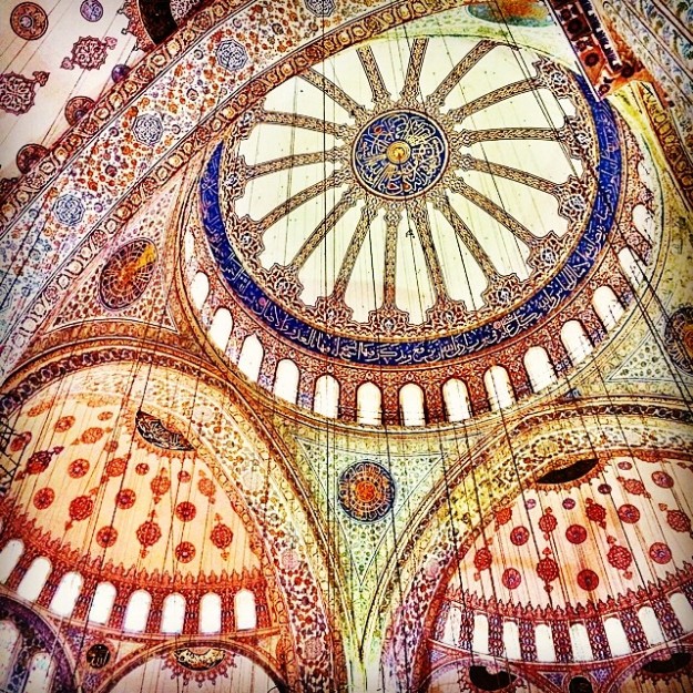 The incredible ceiling of the Blue Mosque